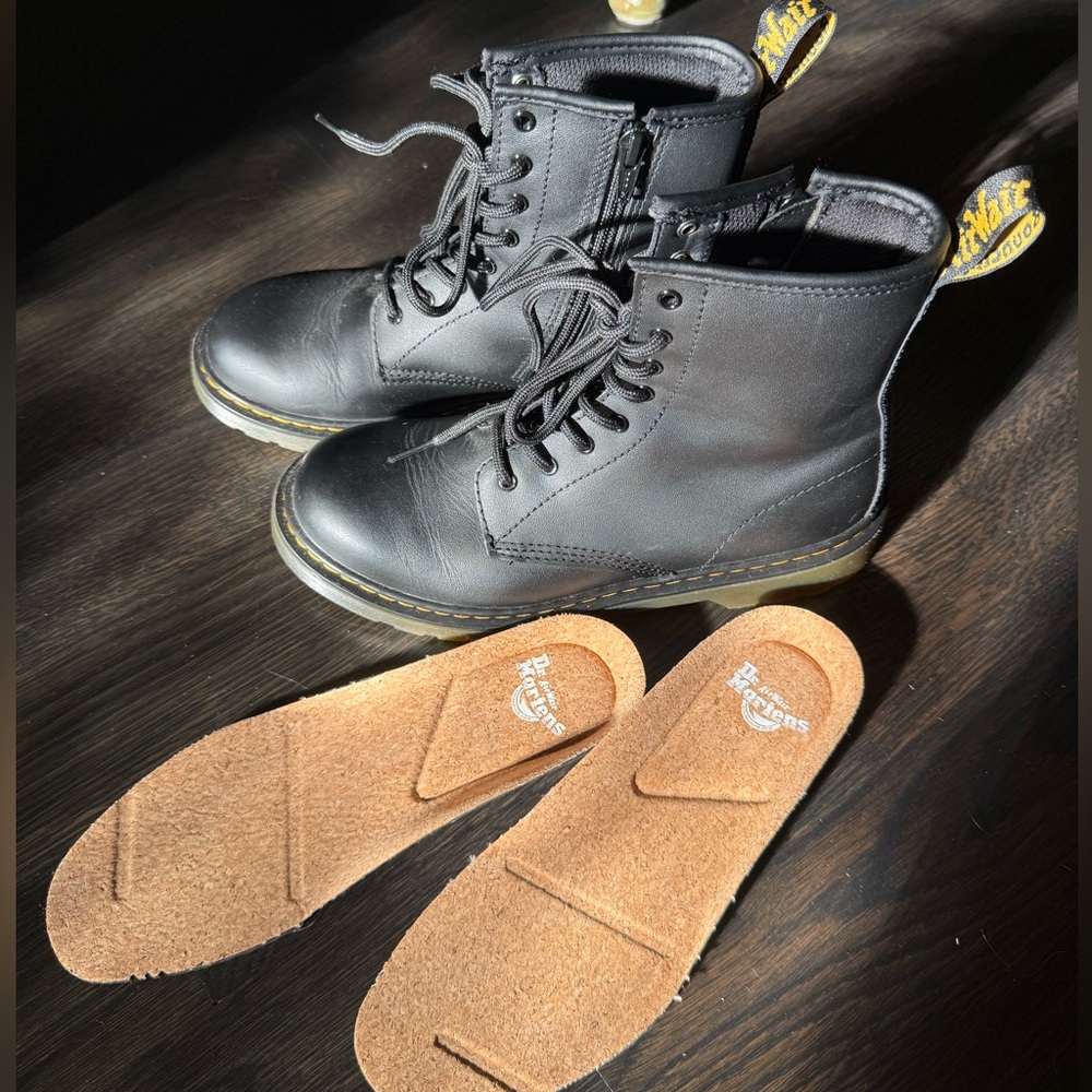Dr. Martens Black 1460 Smooth Leather Boots + Cork Insoles ($15 value!)